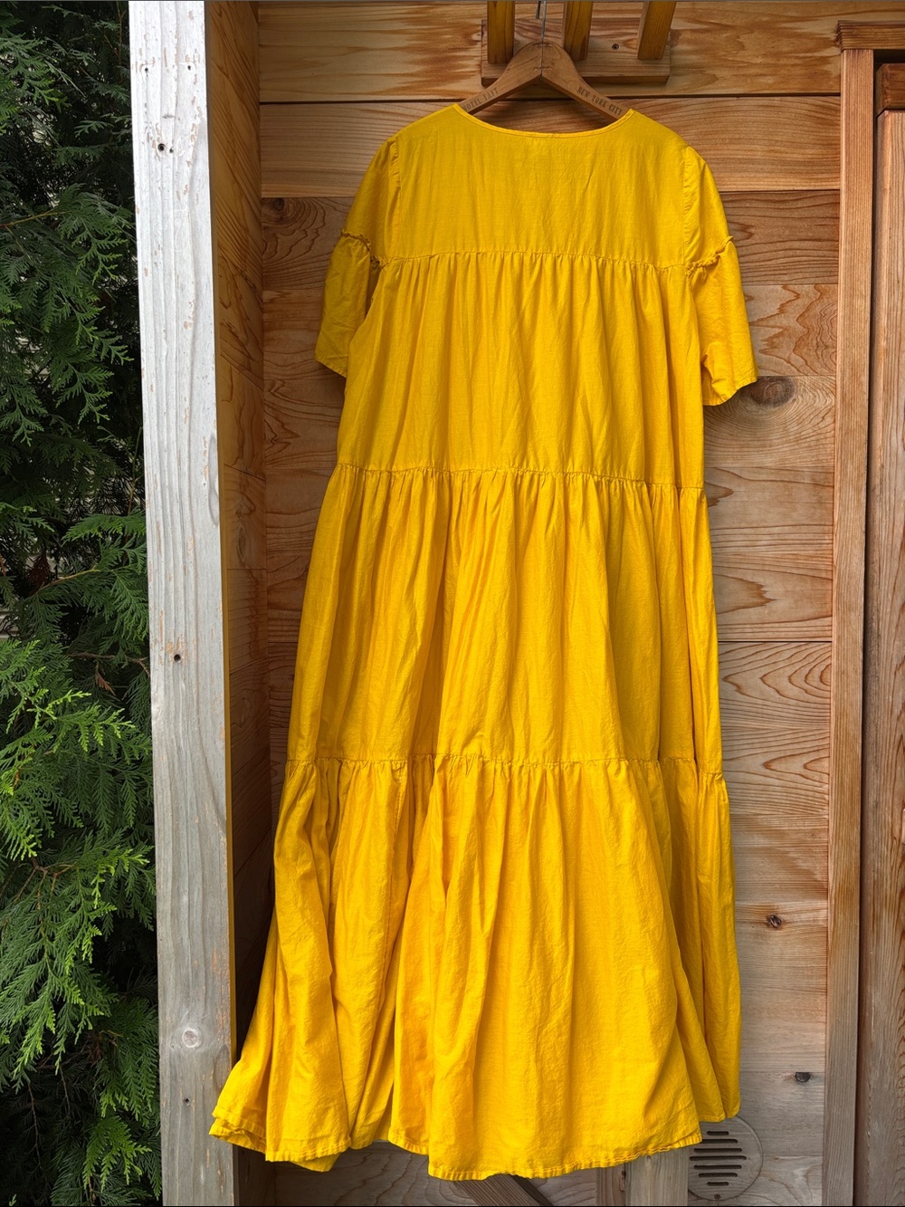 J.Crew Tiered Cotton Voile Beach Dress XL Warm Sunflower Yellow Maxi - Picture 8 of 8